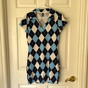 Argyle Plaid T-shirt Dress